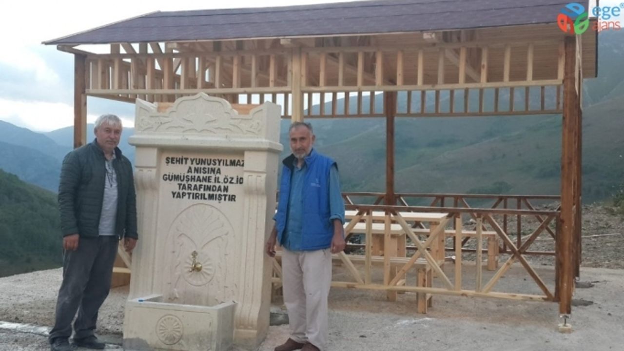 Gümüşhane’de şehidin aziz hatırası için İl Özel İdaresi tarafından çeşme yapıldı