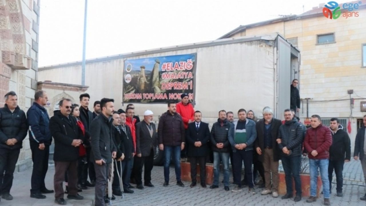 Deprem bölgesi için Ürgüp’te toplanan yardımlar dualarla gönderildi