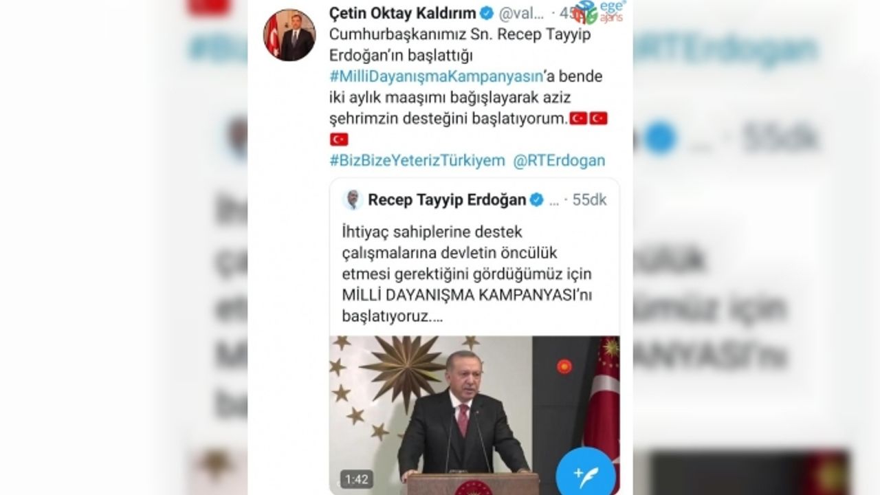 Elazığ’da Vali, Başkan ve Rektör maaşlarını  bağışladı