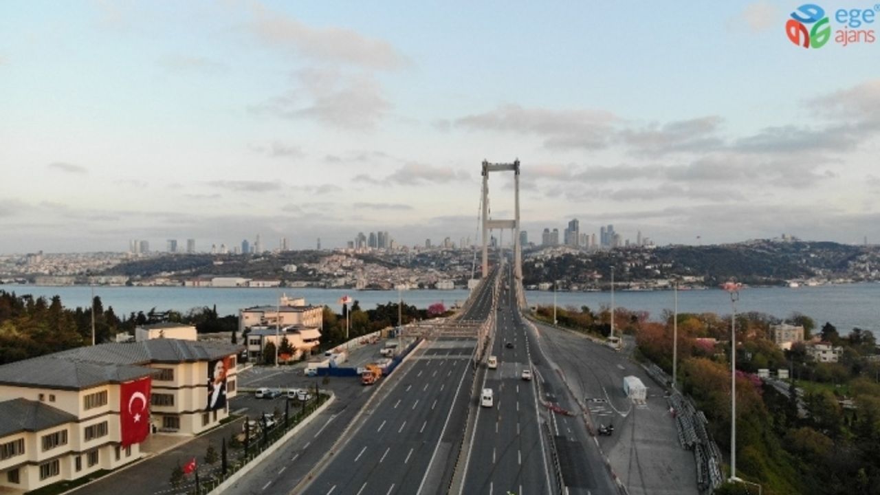 15 Temmuz Şehitler Köprüsü, sokağa çıkma kısıtlamasının 2’inci gününde sessizliğini korudu