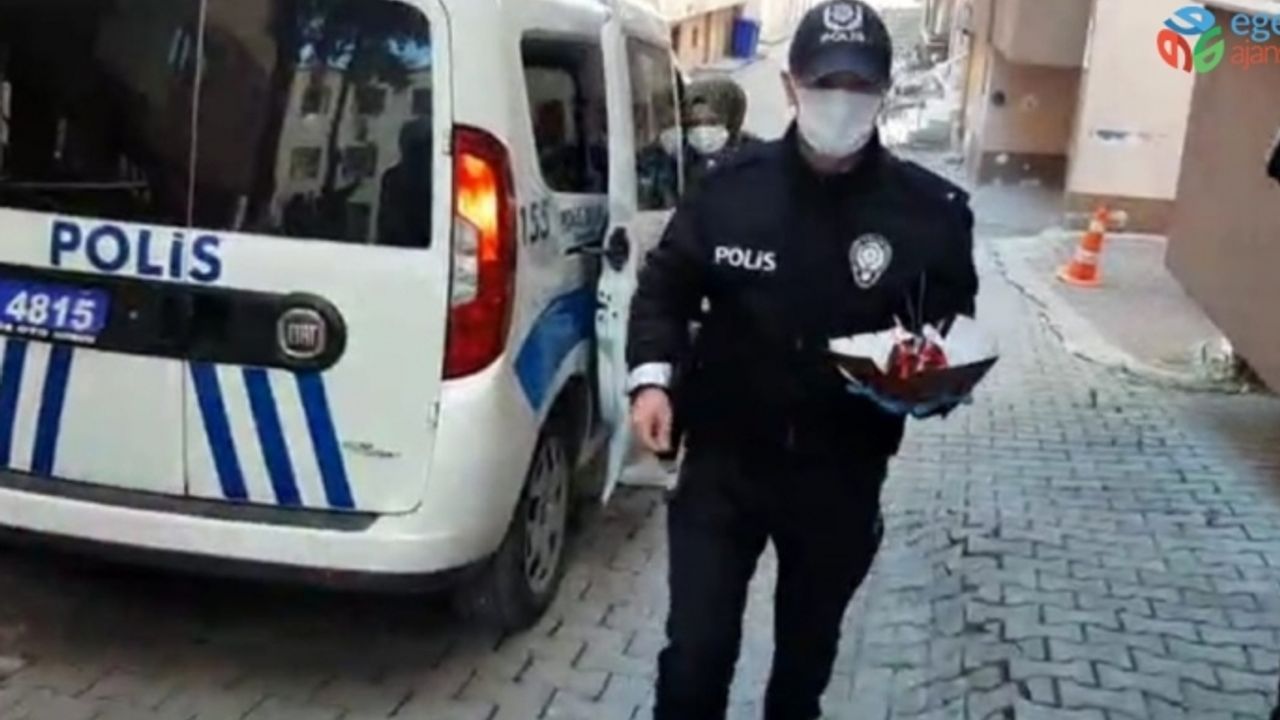 Bolu’da polis ekiplerinden minik çocuğa doğum günü sürprizi