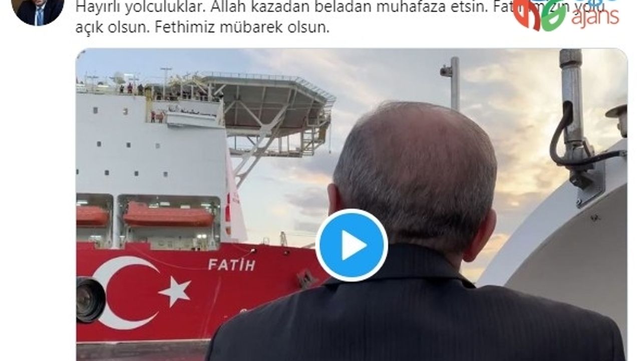 Fahrettin Altun, Fatih sondaj gemisinin uğurladığı anları paylaştı