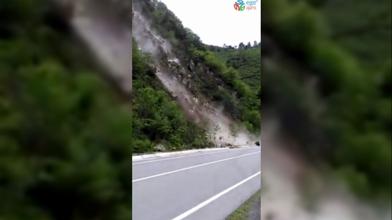 Heyelan riski oluşturan kayalar kontrollü bir şekilde temizlendi