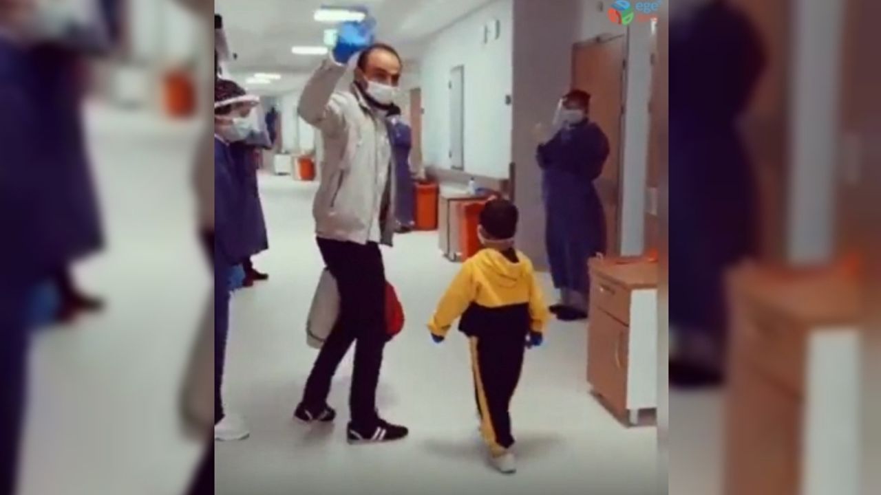 Koronayı yenen baba ve 5 yaşındaki oğlu taburcu edildi