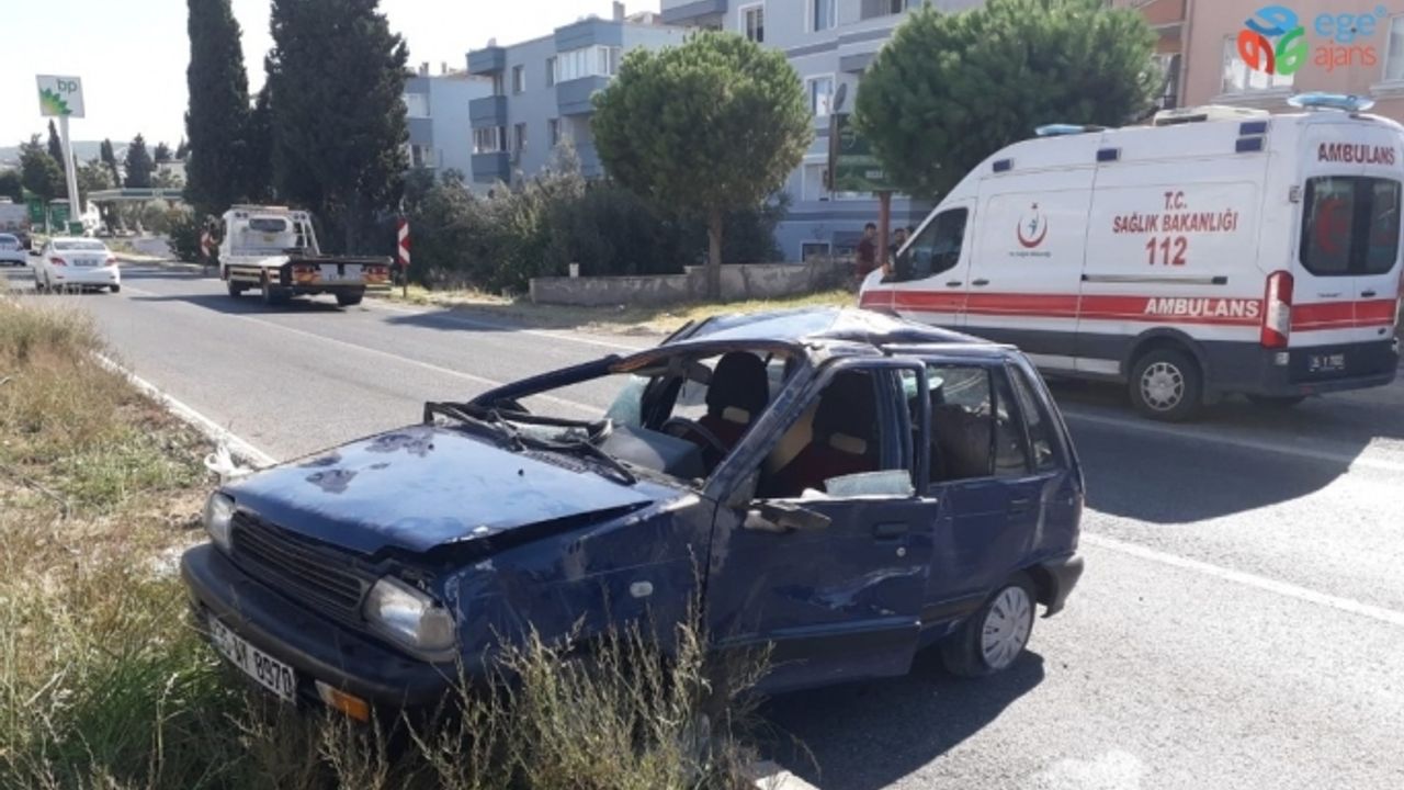 İzmir’de hafriyat kamyonu ile otomobil çarpıştı: 2 yaralı
