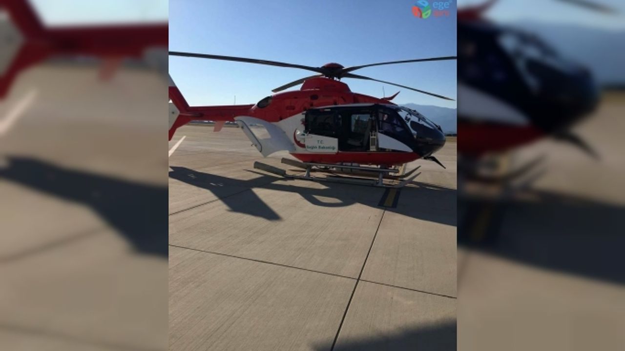Kalp krizi geçiren hastanın imdadına helikopter ambulans yetişti