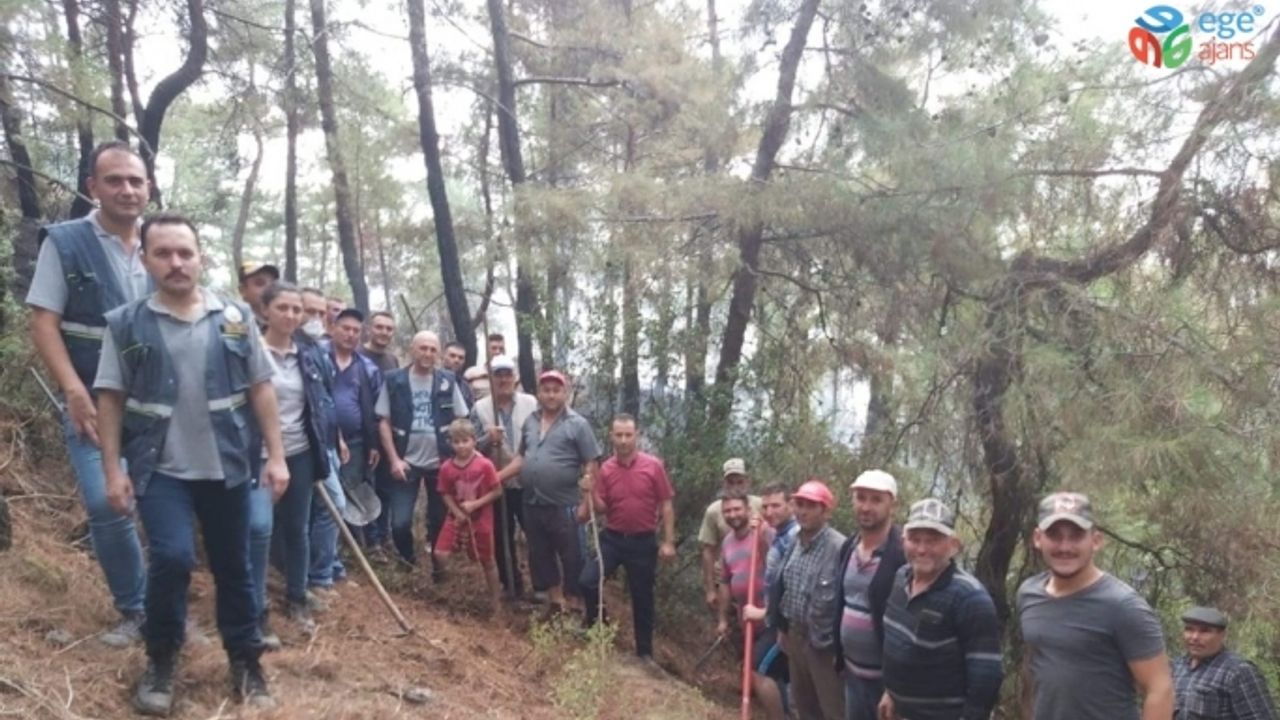 Köylüler seferber oldu, ormanda çıkan yangın kısa sürede söndürüldü