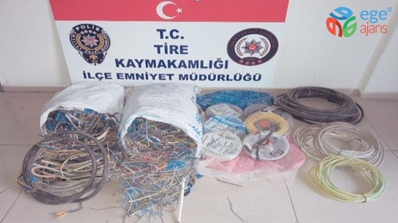 Tire’de çuvalla kablo çalmak isteyen 2 kişi yakalandı
