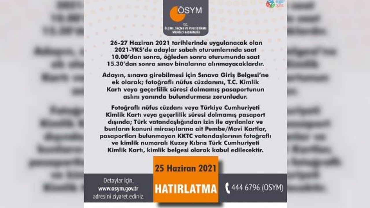 2021-YKS’de, TYT’ye 2 milyon 592 bin 579 aday katılacak