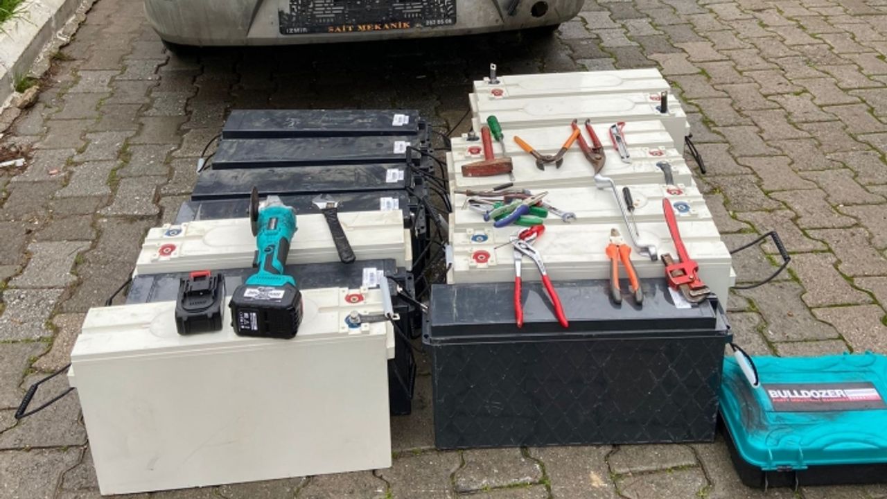 100 bin lira değerinde 14 adet akü çalan 3 şüpheli tutuklandı