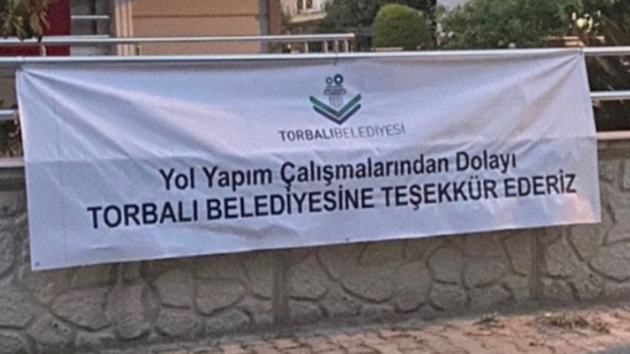 Torbalı'da şaşkınlık yaratan afiş