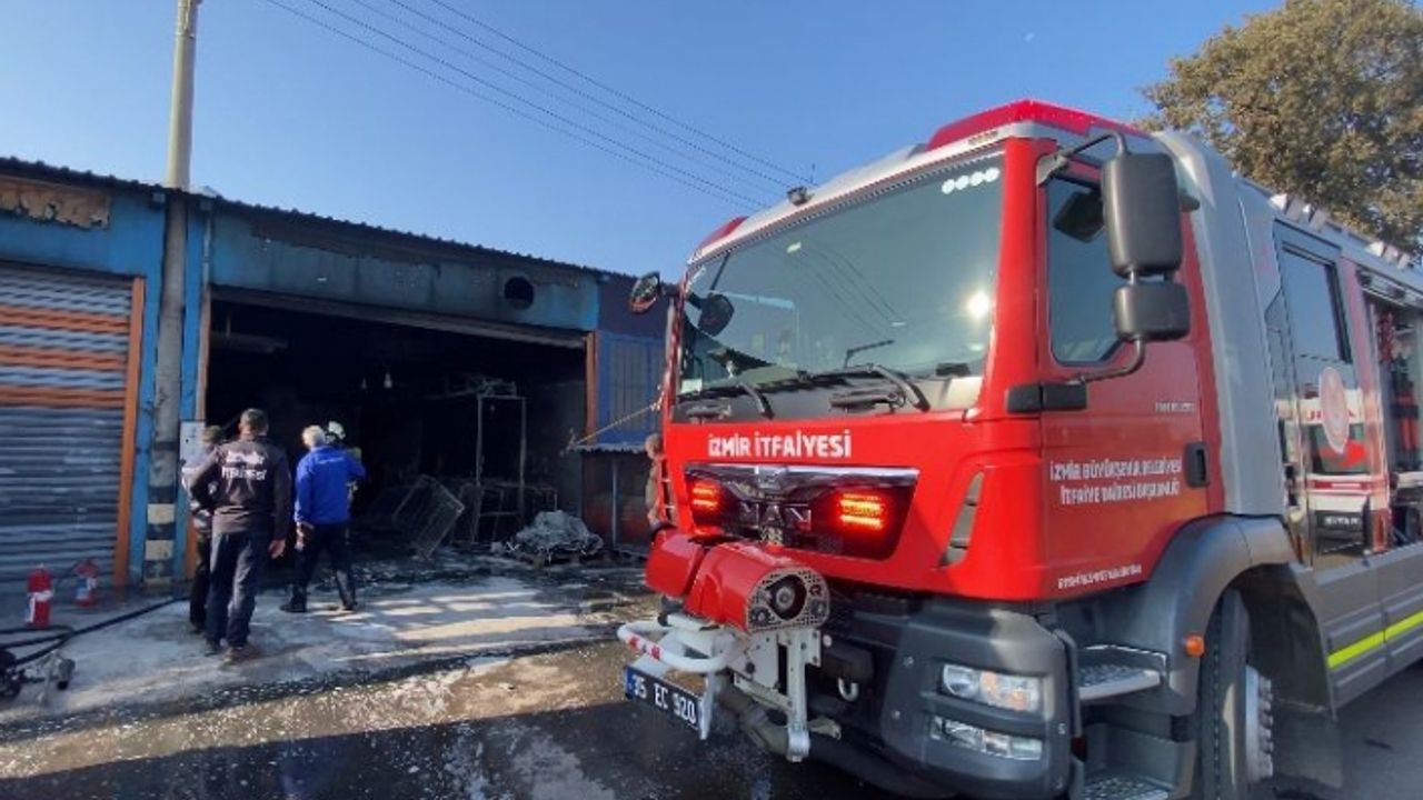 Torbalı'da boya atölyesindeki yangın korkuttu