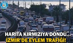Harita kırmızıya döndü… İzmir’de eylem trafiği!