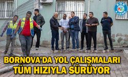 Bornova’da yol çalışmaları tüm hızıyla sürüyor