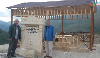 Gümüşhane’de şehidin aziz hatırası için İl Özel İdaresi tarafından çeşme yapıldı