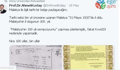 Malatya’nın il oluşunun 100. Yılı kutlamalarına korona engeli