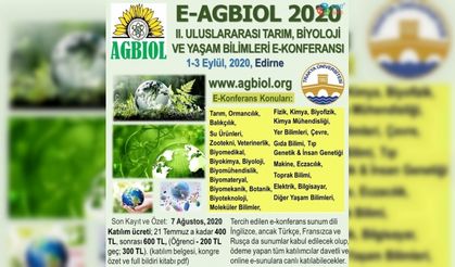 2. Uluslararası Tarım, Biyoloji ve Yaşam Bilimleri E-Kongresi düzenlenecek