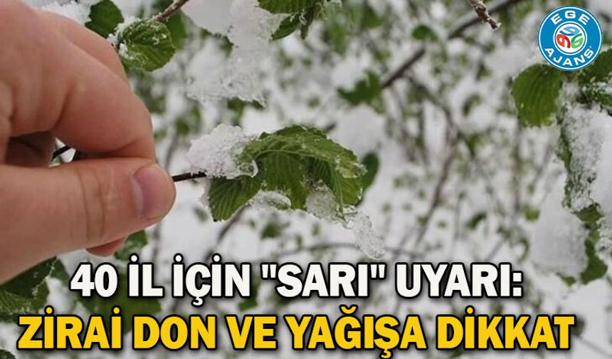 40 il için "sarı" uyarı: Zirai don ve yağışa dikkat
