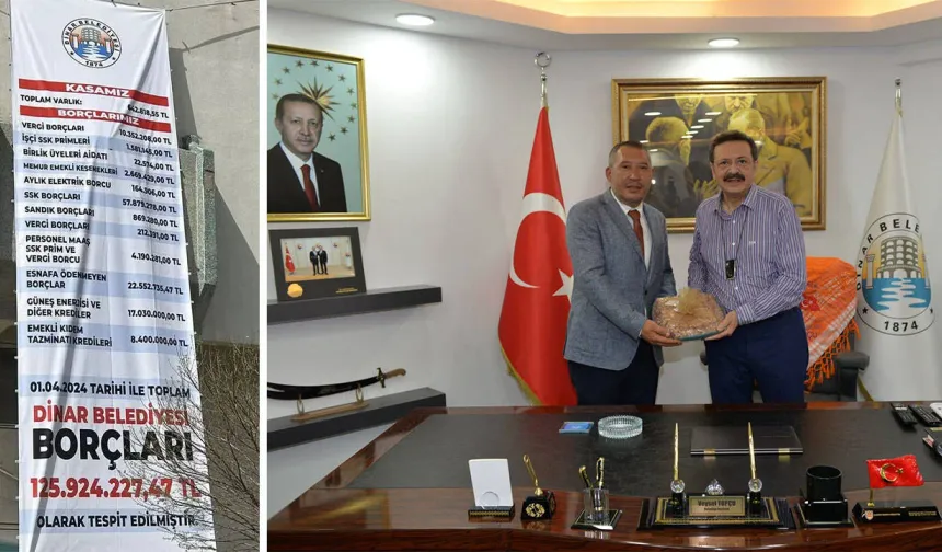 AKP'ye geçeceği beklenen Dinar Belediyesi'nin 'borç' afişi yeniden gündemde